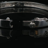 14k White Gold and 2cttw Diamond Solid 17.7g Bangle Bracelet 6.75"