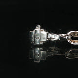 14k White Gold and 2cttw Diamond Encrusted Fancy Link Ladies Bracelet 7"