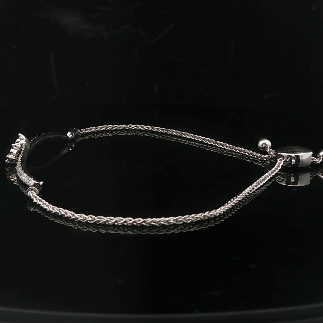 14k White Gold and 0.62cttw Diamond Ever Us Slide Bracelet