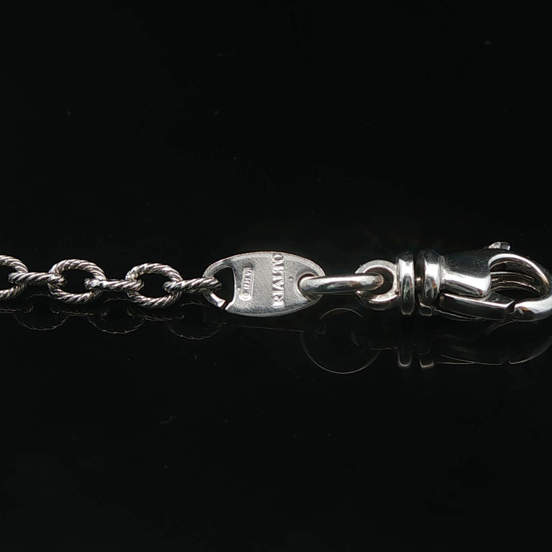 14k White Gold Aquamarine and Diamond 8.7g Ladies Pendant Necklace Italy 16"