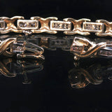 14k Yellow and White Gold 1cttw Diamond Solid 24.5g X Link Bracelet 7.25"