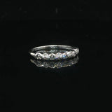 10k White Gold and Diamond Fancy Thin Band Ring Size 6.75
