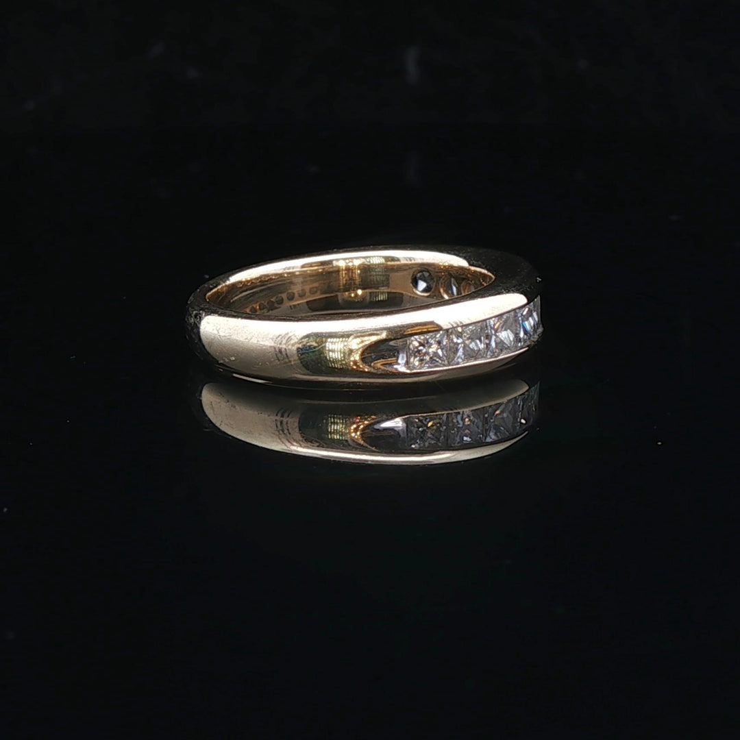 14k Yellow Gold and 1cttw Princess Cut Diamond Band Ring Size 5.75