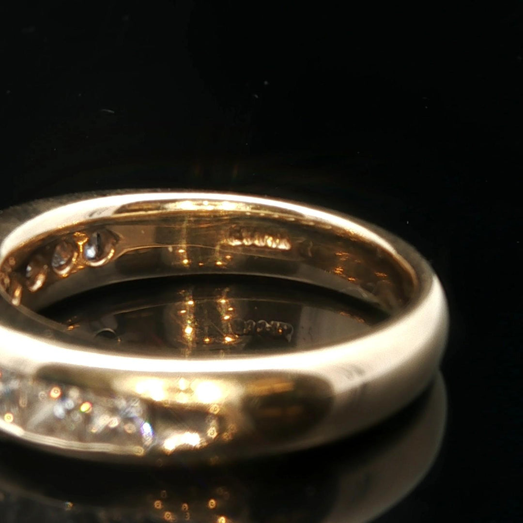 14k Yellow Gold and 1cttw Princess Cut Diamond Band Ring Size 5.75