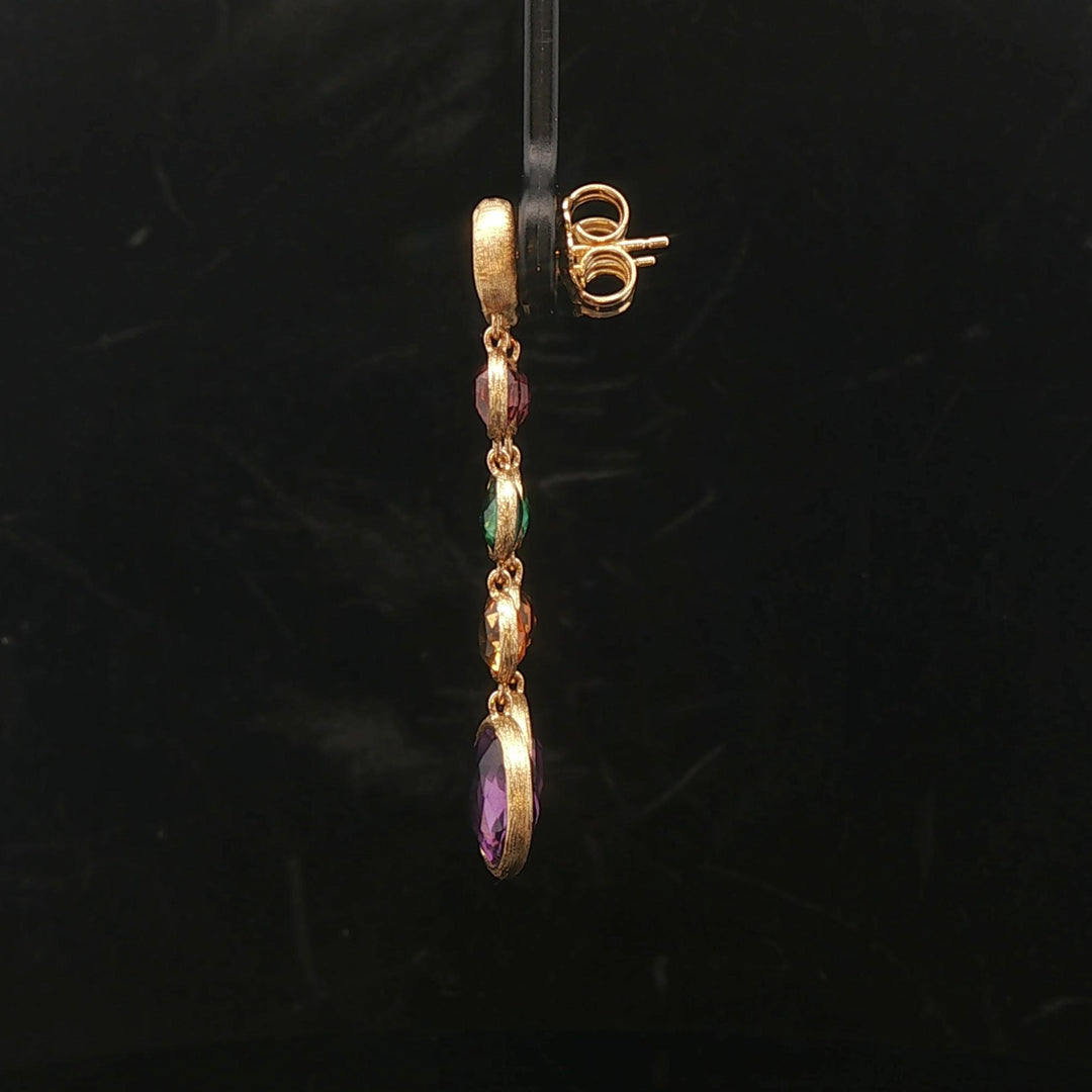 Marco Bicego Paradise 18k Yellow Gold and Multi Gemstone Drop Dangle Earrings