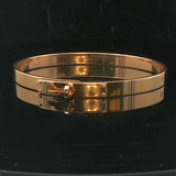 Hermes 18k Rose Gold and Diamond Kelly Bangle Bracelet Size Large