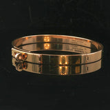 Hermes 18k Rose Gold and Diamond Kelly Bangle Bracelet Size Large