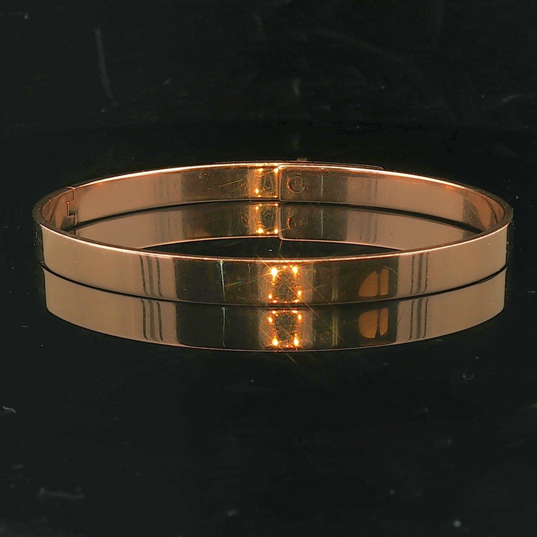 Hermes 18k Rose Gold and Diamond Kelly Bangle Bracelet Size Large