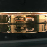 Hermes 18k Rose Gold and Diamond Kelly Bangle Bracelet Size Large