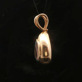14k Yellow Gold and Pear Cut Blue Topaz 5.2g Pendant 1.2"