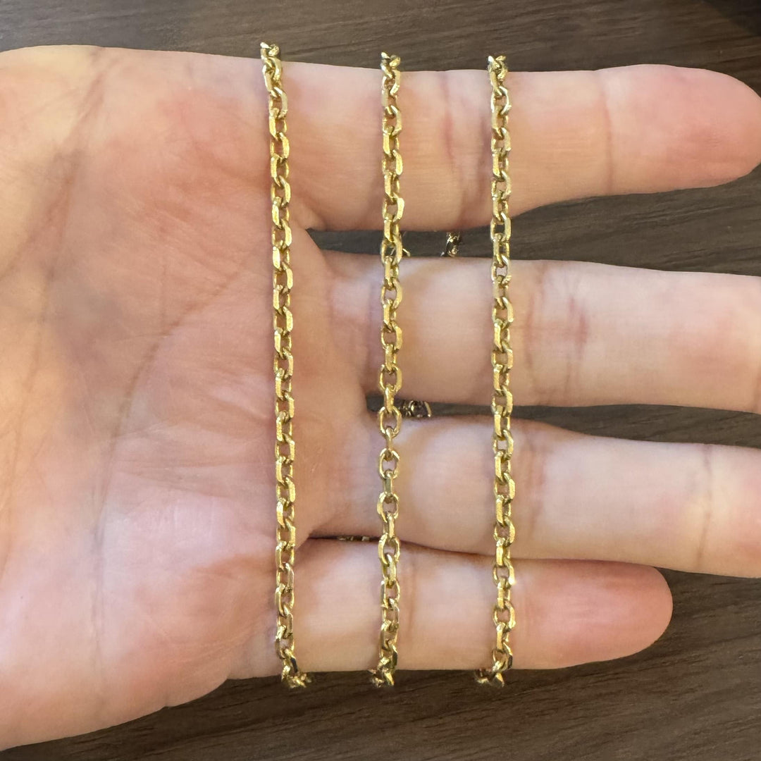 18k Yellow Gold 26g Solid Heavy 3.5mm Cable Link Chain Necklace 26"