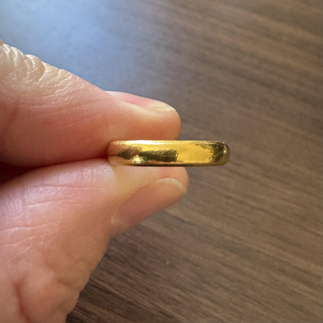 24k Pure Yellow Gold 3.8g Solid 3.5mm Ladies Band Ring Size 4.5