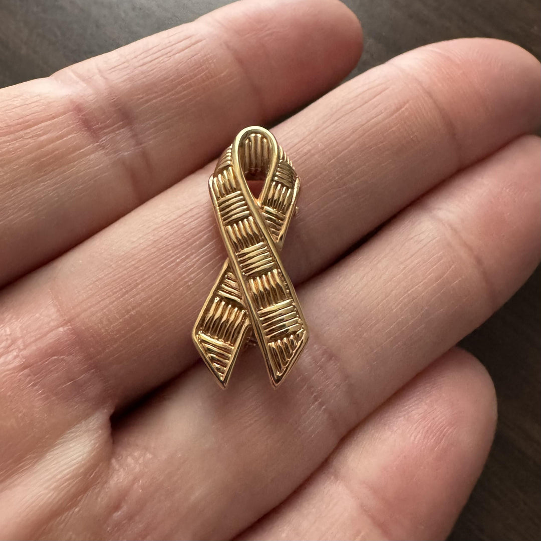 Roberto Coin 1k Yellow Gold Ribbon Pin Brooch Italy 1.2"