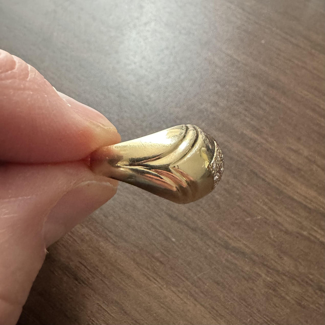 14k Yellow Gold and Diamond 7.3g Ladies Fancy Ring Size 5