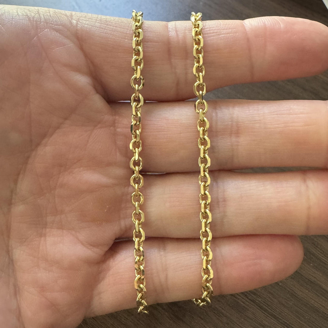 14k Yellow Gold 18.8g Solid 4mm Cable Biker Link Chain Necklace 20"