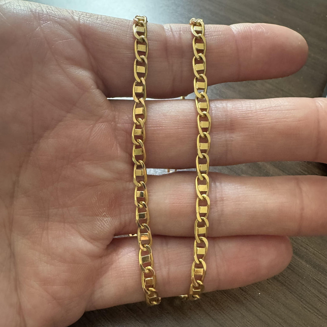 18k Yellow Gold 23.6g Solid Vintage 4.5mm Gucci Link Chain Necklace Italy 18.5"