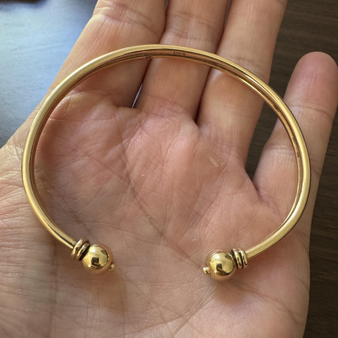 Eden 14k Yellow Gold 28.9g Solid Heave Cuff Bangle Bracelet 8"