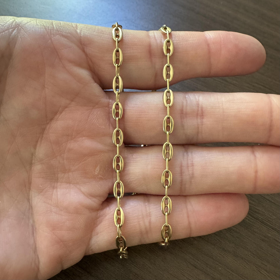 14k Yellow Gold 16.2g Solid Vintage Puffed Gucci Link Chain Necklace Italy 19"