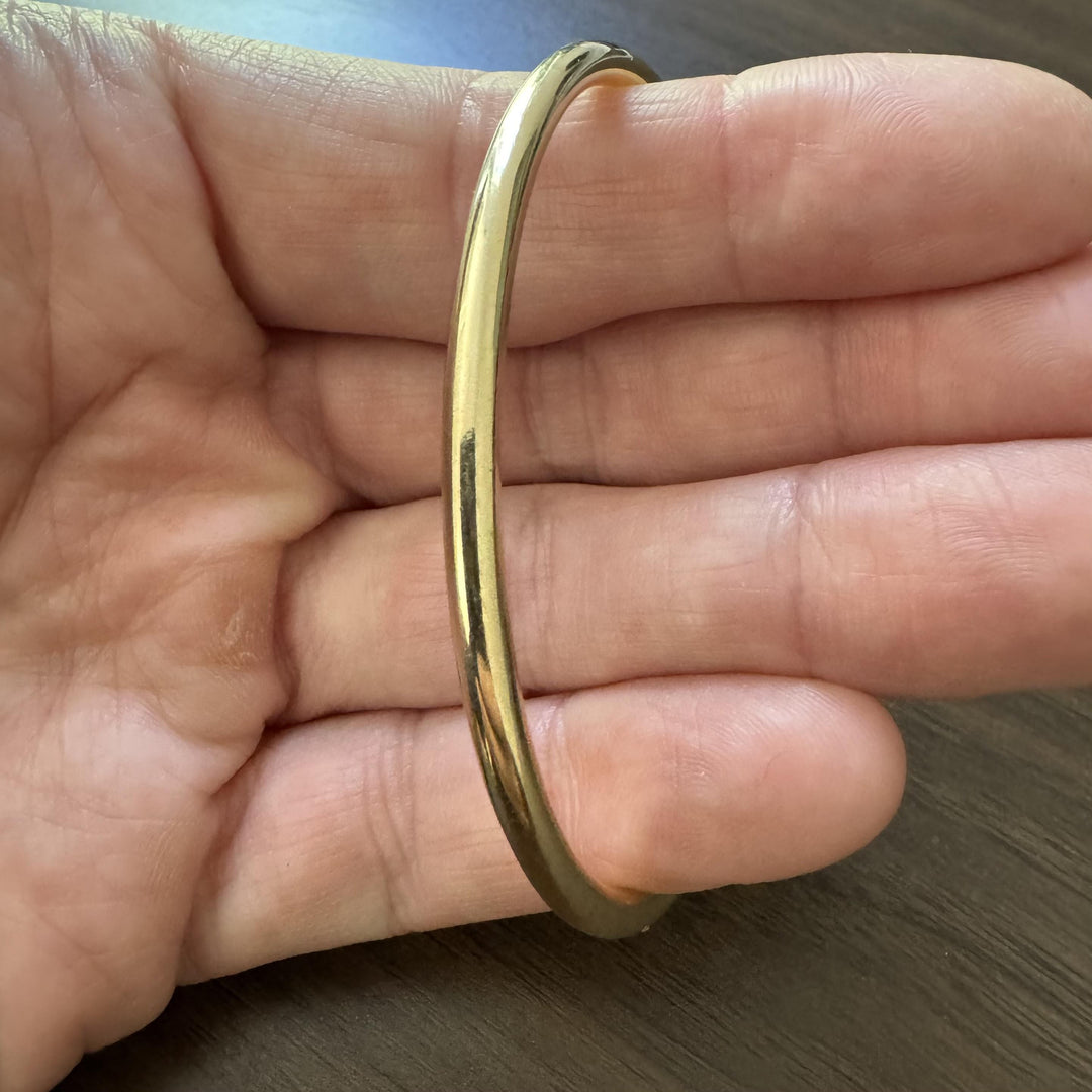 14k Yellow Gold 7.7g Ladies Polished Slip On Bangle Bracelet 7.5"