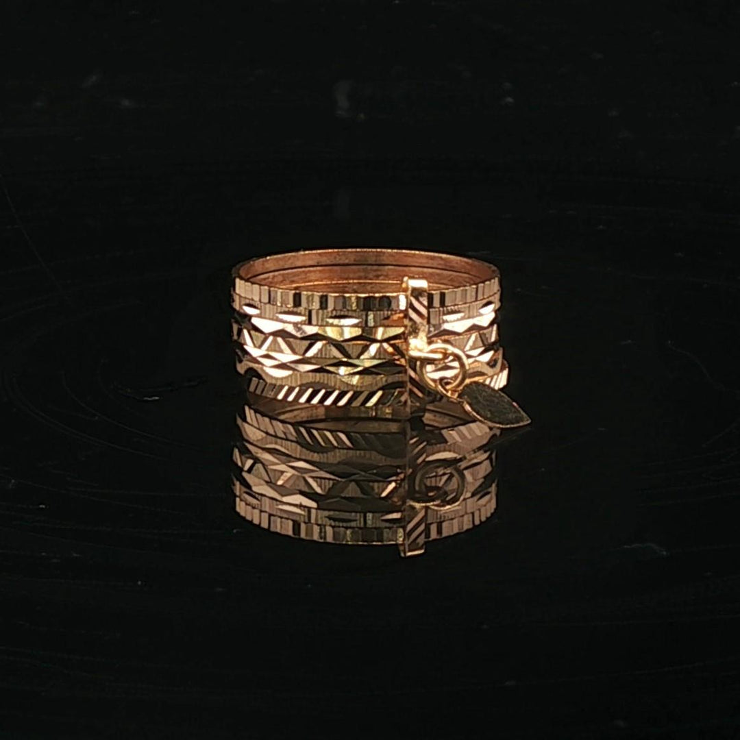 19k Yellow Gold 3.9g Ladies Diamond Cut Seven Band Ring Size 6.5