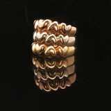 18k Yellow White and Rose Gold 9.4g Three Band Heart Ring Italy Size 7.5