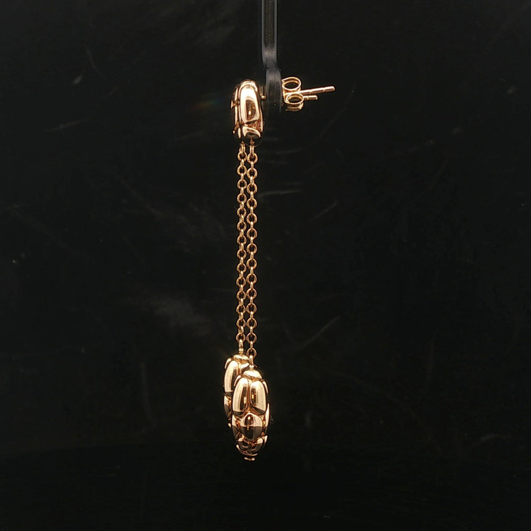 John Hardy 18k Yellow Gold 3.7g Pebbled Drop Dangle Earrings 2.25"