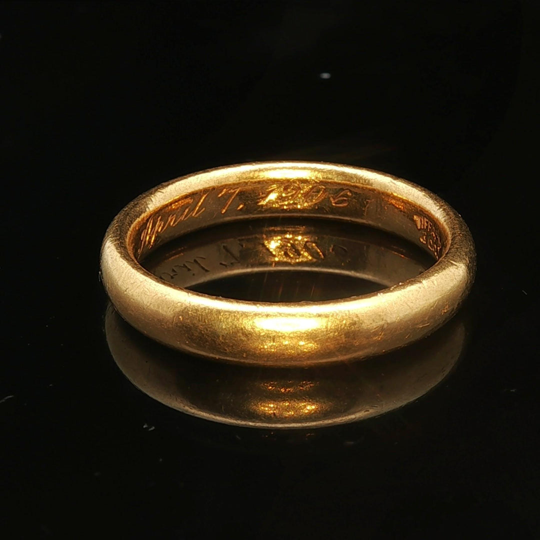 Tiffany & Co. Antique 22k Yellow Gold 5.2g Solid 3.5mm Band Ring Size 5.75