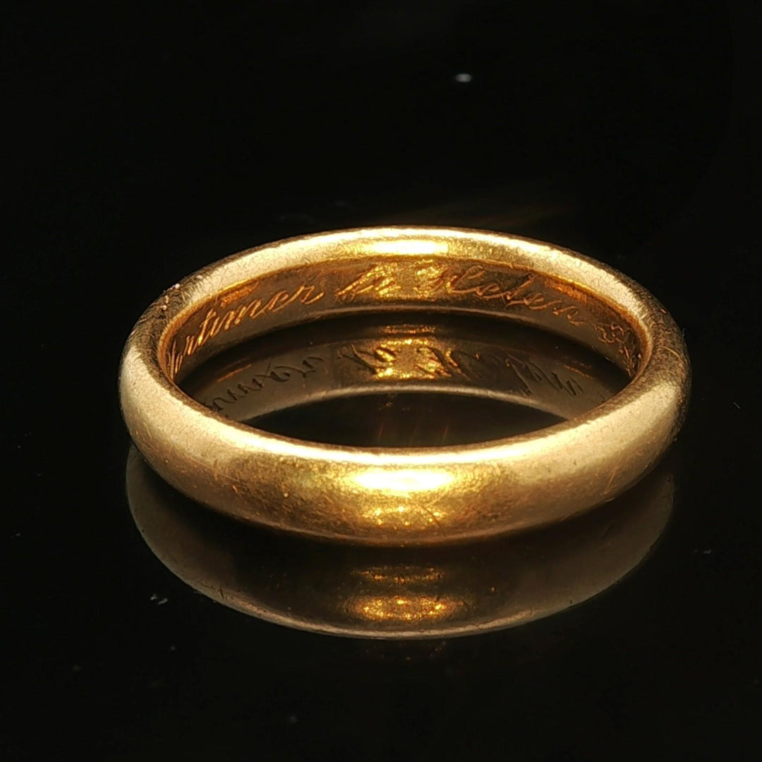 Tiffany & Co. Antique 22k Yellow Gold 5.2g Solid 3.5mm Band Ring Size 5.75
