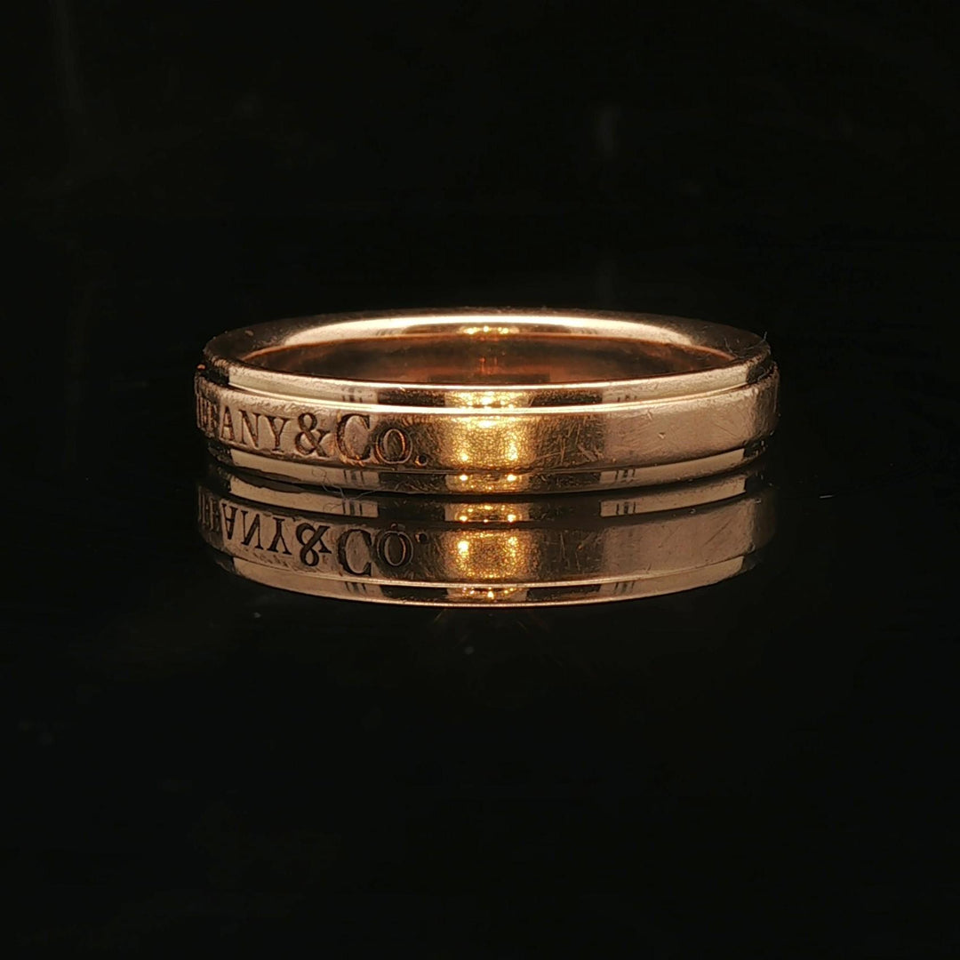Tiffany & Co. 18k Yellow Gold Solid 4mm Band Ring Size 9