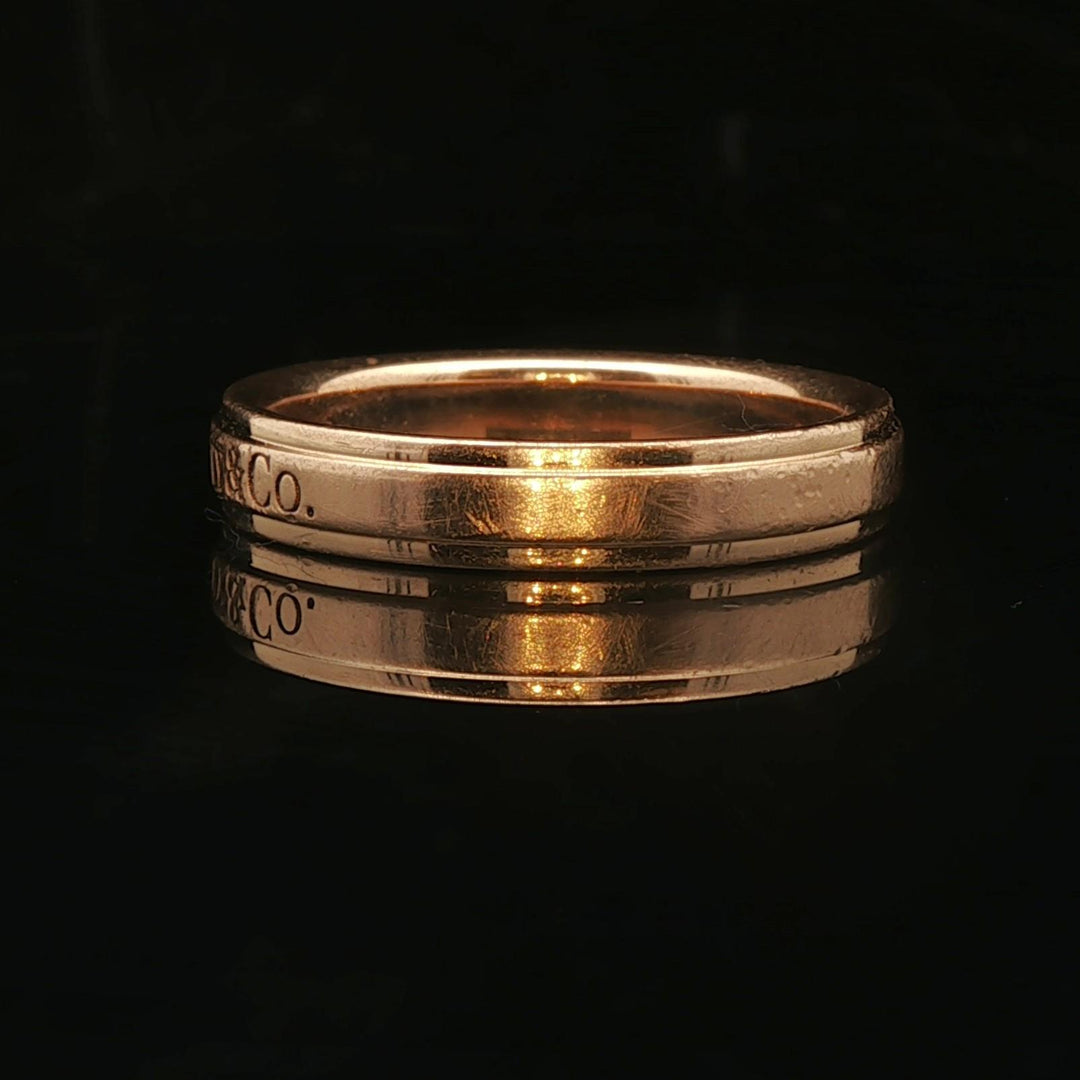 Tiffany & Co. 18k Yellow Gold Solid 4mm Band Ring Size 9