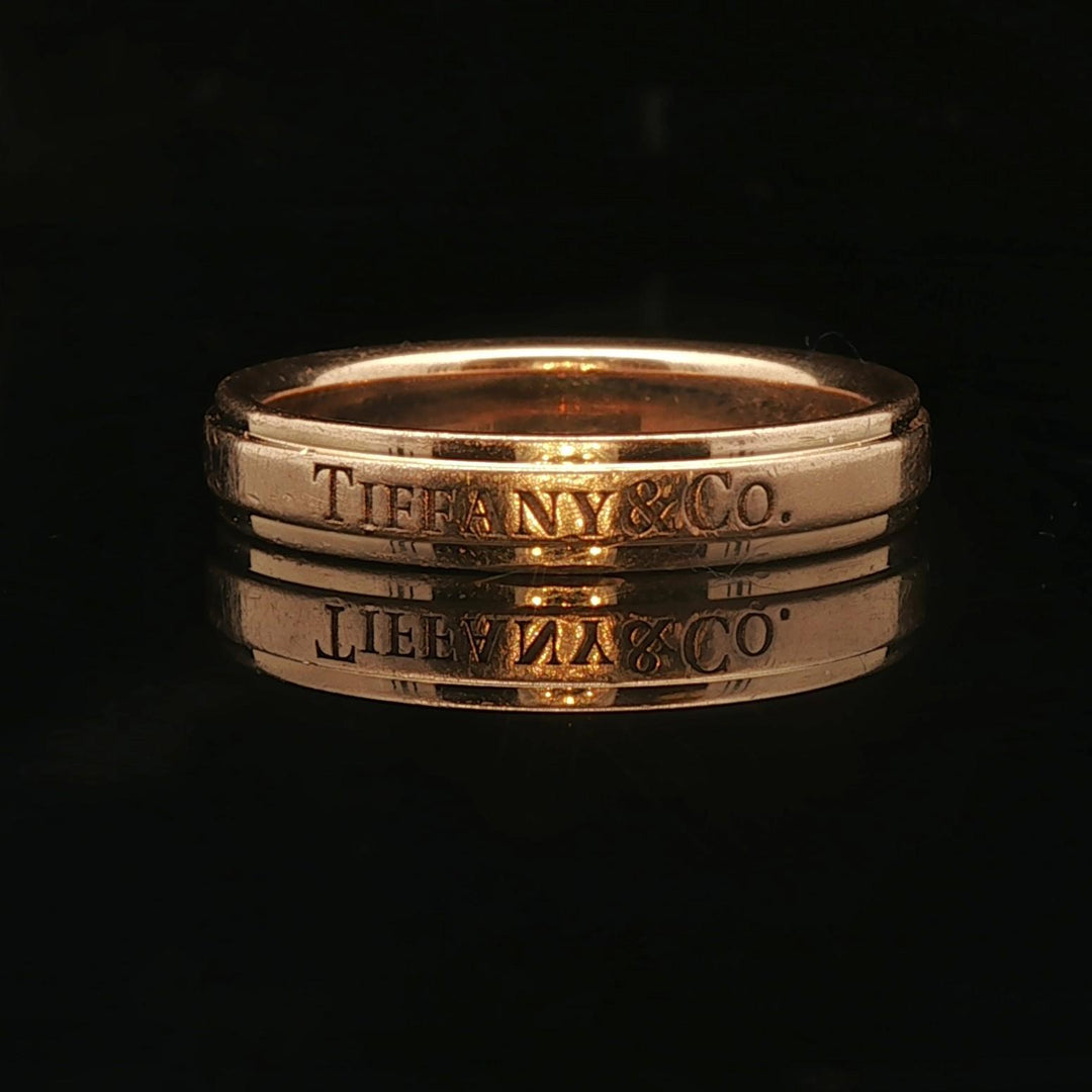 Tiffany & Co. 18k Yellow Gold Solid 4mm Band Ring Size 9