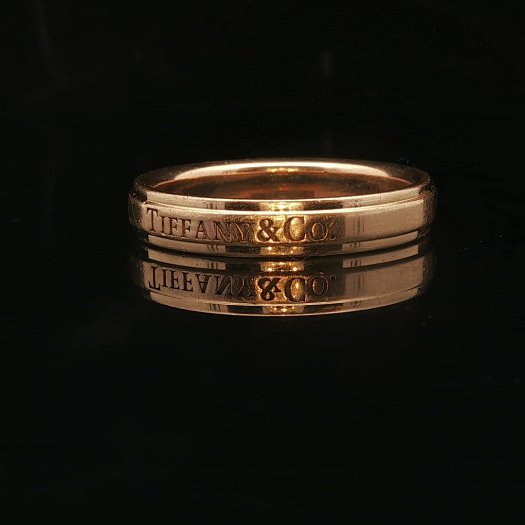 Tiffany & Co. 18k Yellow Gold Solid 4mm Band Ring Size 9