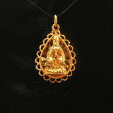 24k Pure Yellow Gold 5.9g Fancy Buddha Praying Pendant 1.2"