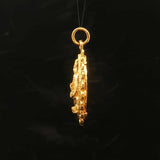 24k Pure Yellow Gold 5.9g Fancy Buddha Praying Pendant 1.2"