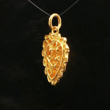 24k Pure Yellow Gold 4.1g Fancy Heart Charm Pendant 1"