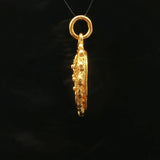 24k Pure Yellow Gold 4.1g Fancy Heart Charm Pendant 1"