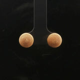 18k Yellow Gold 3.5g Swirl Button Stud Earrings