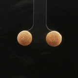18k Yellow Gold 3.5g Swirl Button Stud Earrings