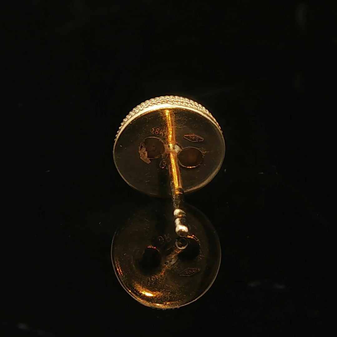 18k Yellow Gold 3.5g Swirl Button Stud Earrings
