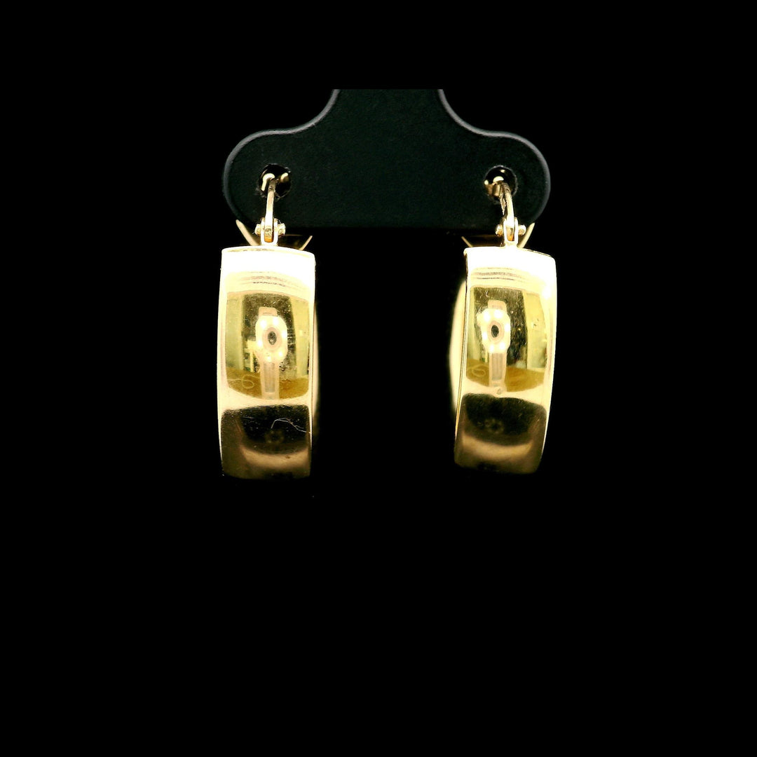 18k Yellow Gold 3.3g Hollow Polished Milor Hoop Earrings Italy 1"