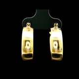 18k Yellow Gold 3.3g Hollow Polished Milor Hoop Earrings Italy 1"