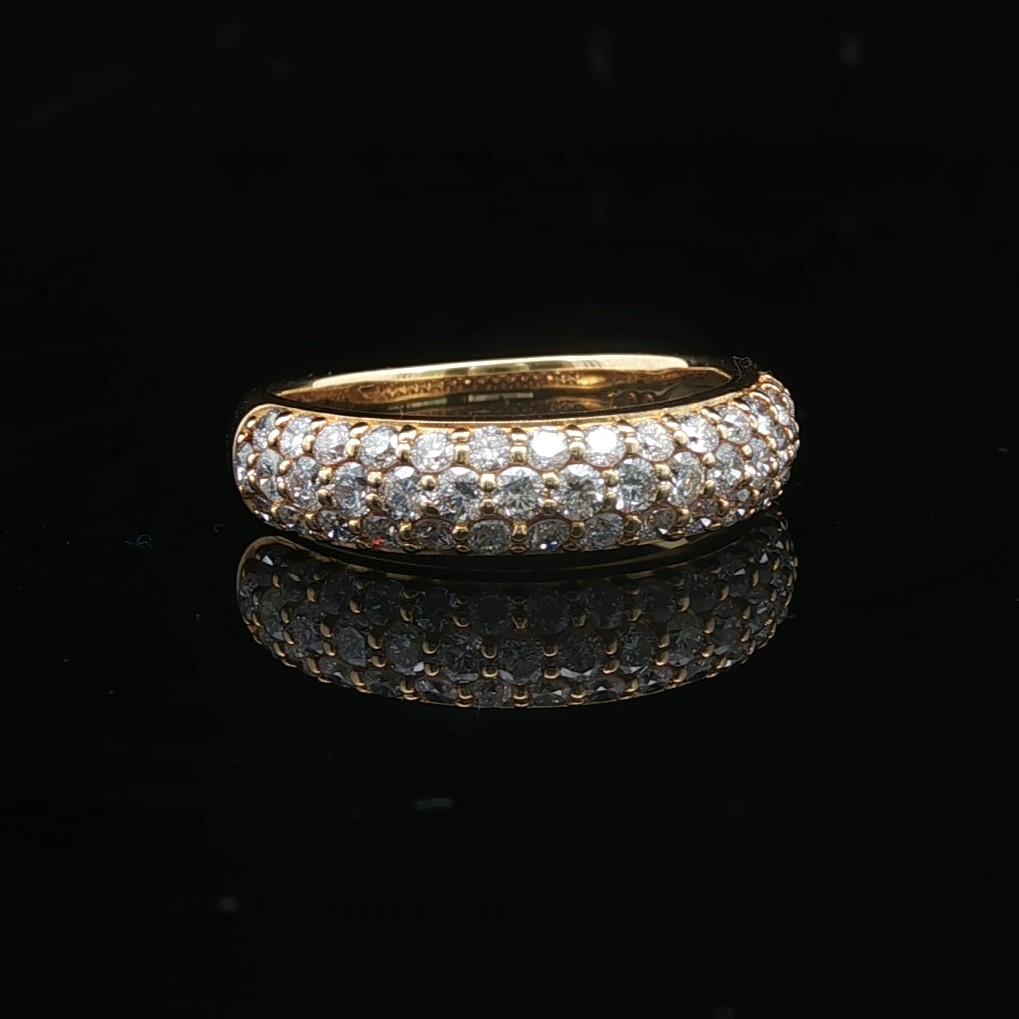 18k Yellow Gold and 1cttw Diamond Ladies Band Ring Size 6