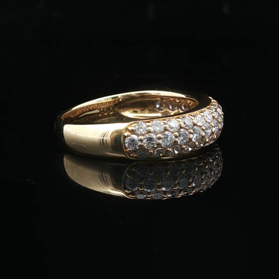 18k Yellow Gold and 1cttw Diamond Ladies Band Ring Size 6