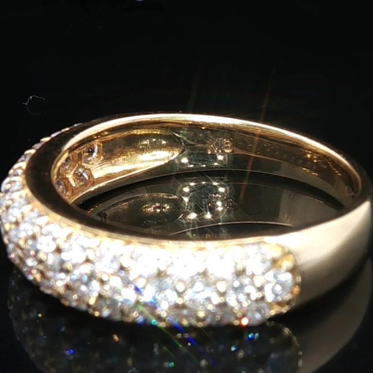 18k Yellow Gold and 1cttw Diamond Ladies Band Ring Size 6