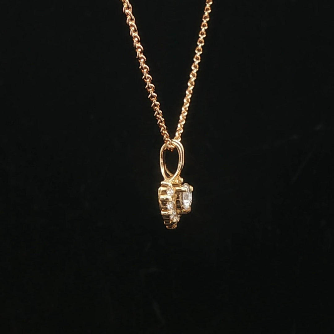 18k Yellow Gold and 0.61cttw Diamond Heart Pendant Necklace 20"