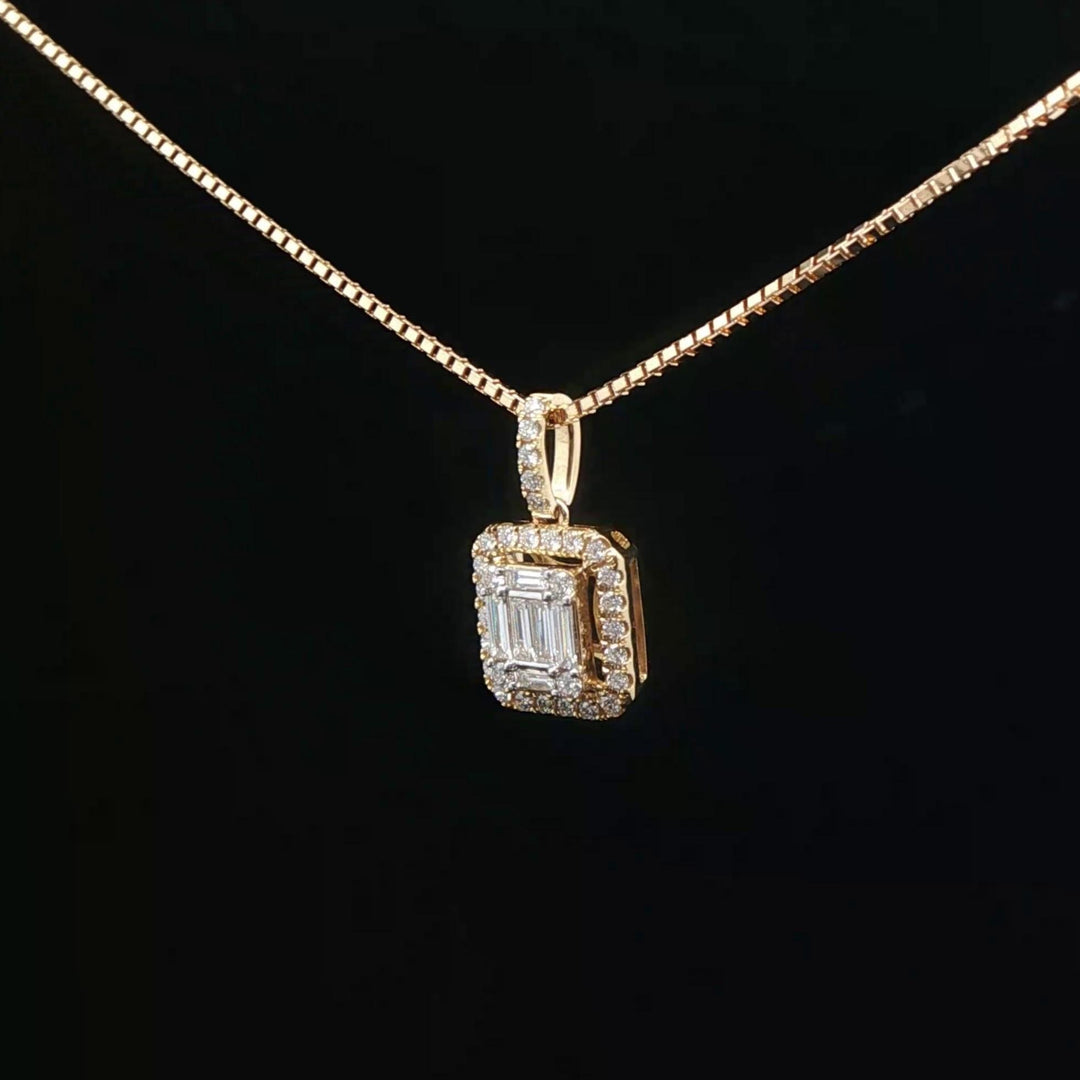 18k Yellow Gold and 0.38cttw Diamond Pendant Necklace 20"