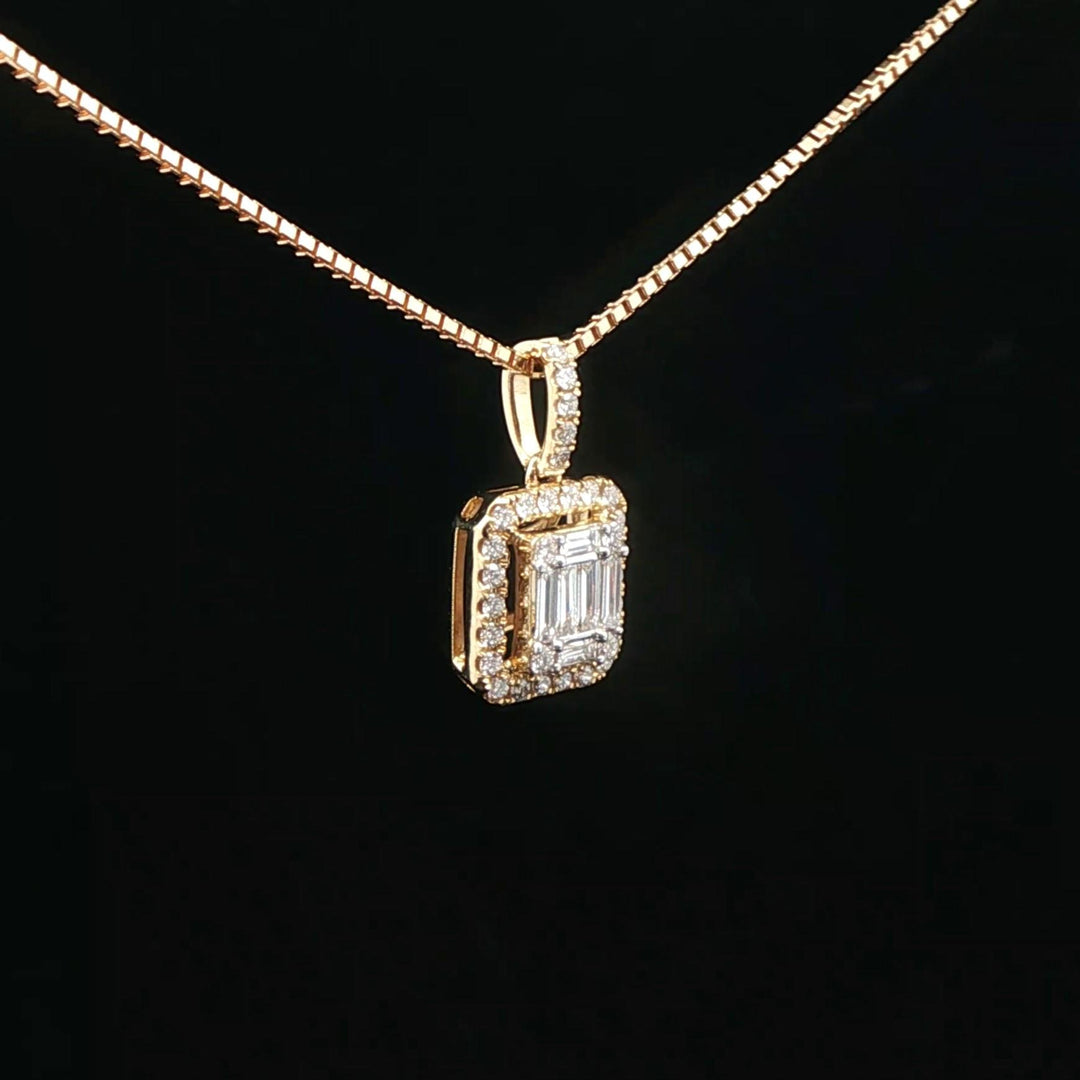 18k Yellow Gold and 0.38cttw Diamond Pendant Necklace 20"