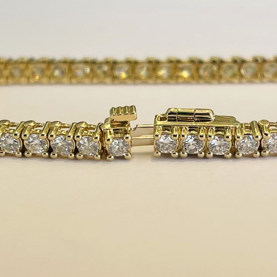 Brand New 14k Yellow Gold and 4cttw Diamond Tennis Bracelet 7"