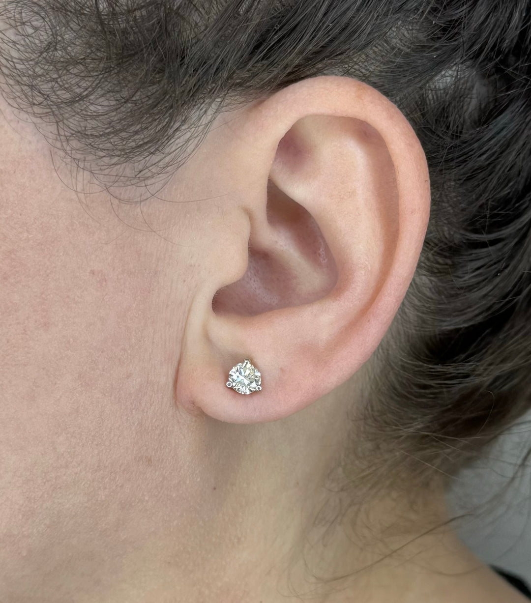 Brand New 1.2cttw Natural Diamond Stud Earrings in 14k White Gold