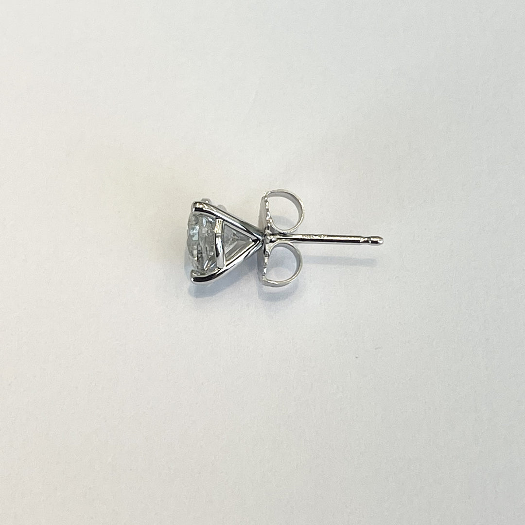 Brand New 2cttw Round Brilliant Diamond Stud Earrings 14k White Gold